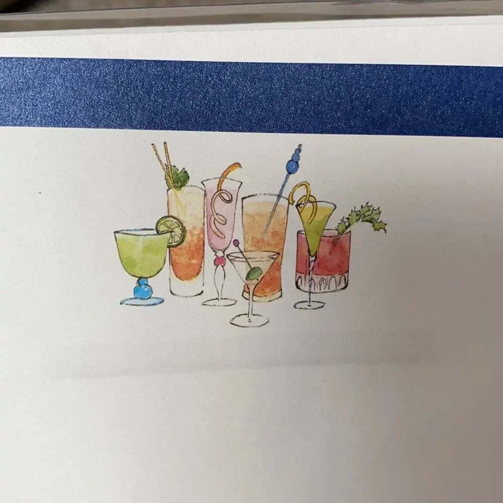 William Arthur Layered Printable Cocktail Invites‎ Unused Set of 10